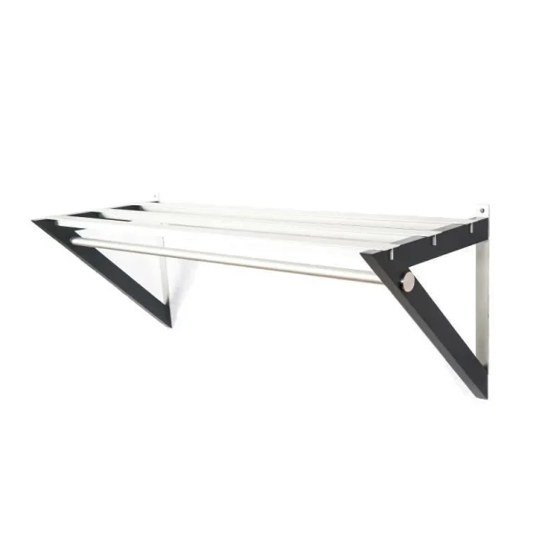 HH6 - Hattehylde, bredde 68 cm, rustfri stl og seks forskellige trfinish