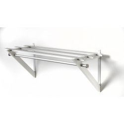 HH6 - Hattehylde, bredde 68 cm, rustfri stl og seks forskellige trfinish