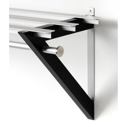 HH6 - Hattehylde, bredde 68 cm, rustfri stl og seks forskellige trfinish