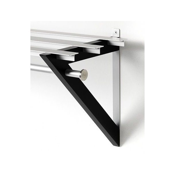 HH6 - Hattehylde, bredde 68 cm, rustfri stl og seks forskellige trfinish