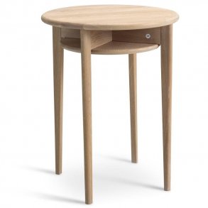 Swedish, Rundt hj�rnebord i massiv eg og fem forskellige finish. � 43 x h�jde 55 cm