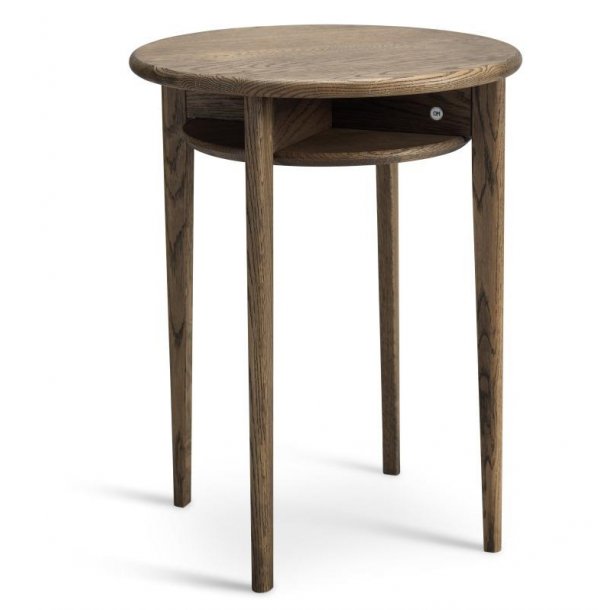 Swedish, Rundt hj�rnebord i massiv eg og fem forskellige finish. � 43 x h�jde 55 cm