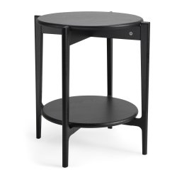 Sweden, Rundt hj�rnebord i massiv eg med hylde og fem forskellige finish. � 51 x h�jde 55 cm