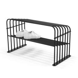  Vigas - Skohylla i svart metall, bredd 70 cm.