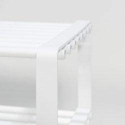 Dinex - Skostativ i hvid metal, 3 hylder, bredde 100 cm