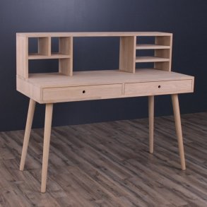 Orlando - Skrivbord med 2 ldor och verbyggnad, ek