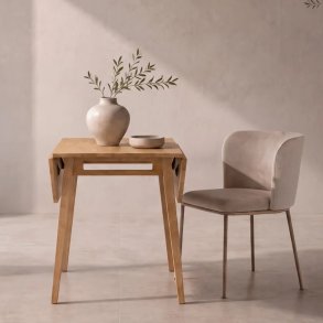 Atlas - Spisebord med klapper i lys tr�look, 60 x 60 (105) cm.