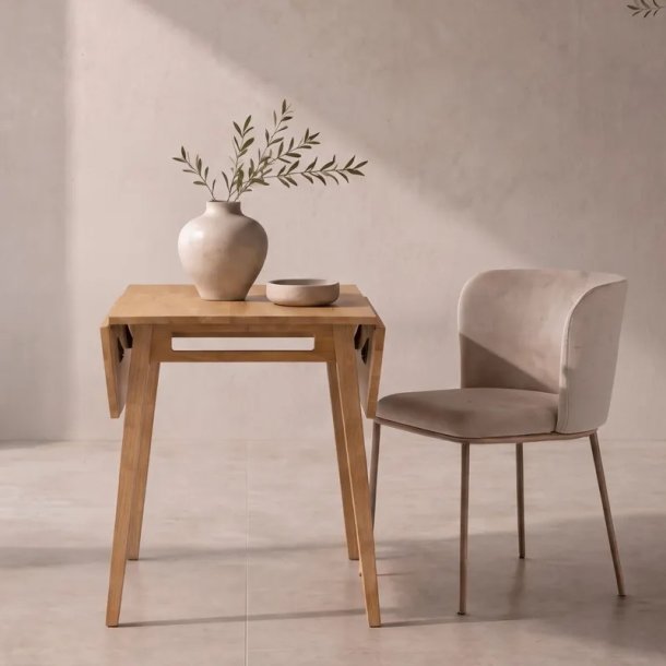 Atlas - Spisebord med klapper i lys tr�look, 60 x 60 (105) cm.