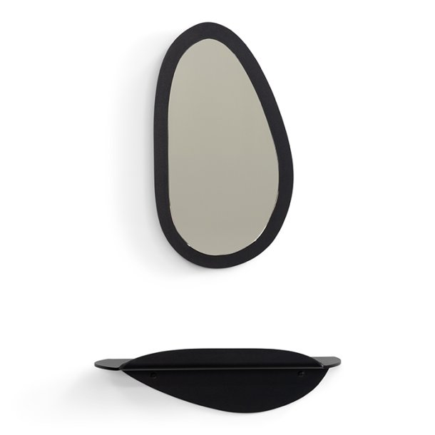 Cosma - Spejl &amp; hylde, enkeltvis eller som s�t i en sortmetal