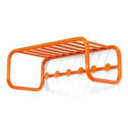 Flash - Hattehylde i orange metal med seks knager