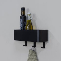 Maxi - Hylde, knage i sort metal med 3 knager