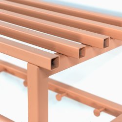 Razor - Hattehylde i terracotta farvet metal