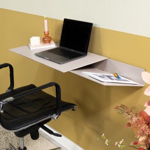 Zack - Skrivebord, vghngt i silky taupe farvet metal