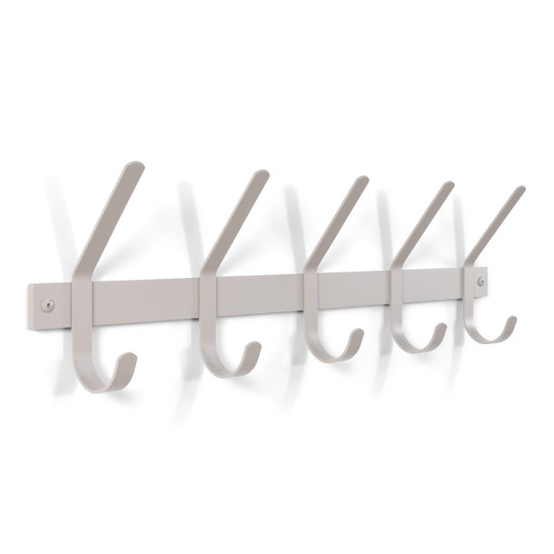 Gancho - Knagerkke med fem knager i silky taupe farvet metal