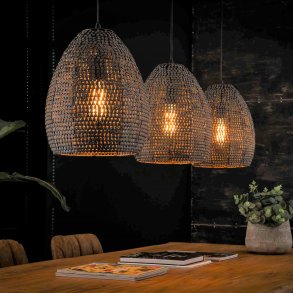 Armor - Handgjord taklampa med tre lampskrmar