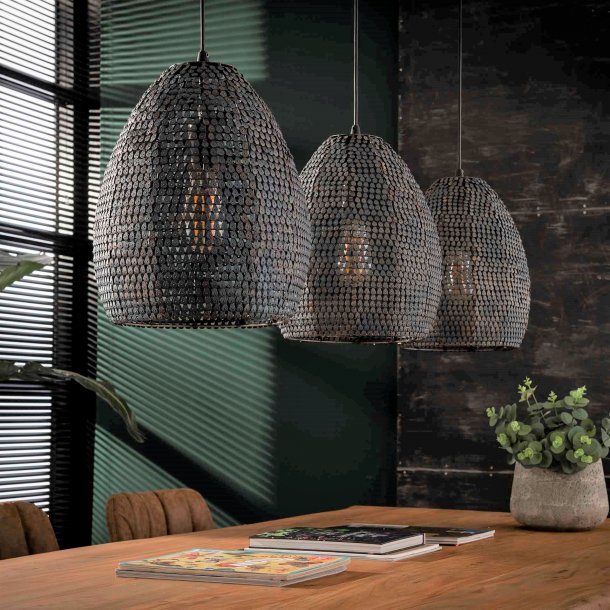 Armor - Hndlavet loftlampe med tre lampeskrme