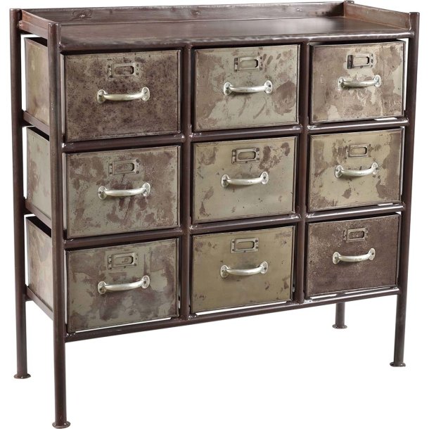 Saga - 9 rums opbevaringsskab i lakeret patineret jern