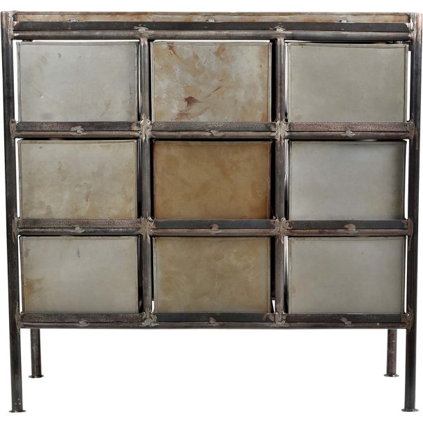 Saga - 9 rums opbevaringsskab i lakeret patineret jern