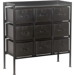 Saga - 9 rums opbevaringsskab i sortlakeret metal