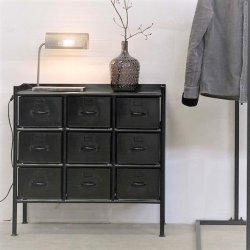 Saga - 9 rums opbevaringsskab i sortlakeret metal