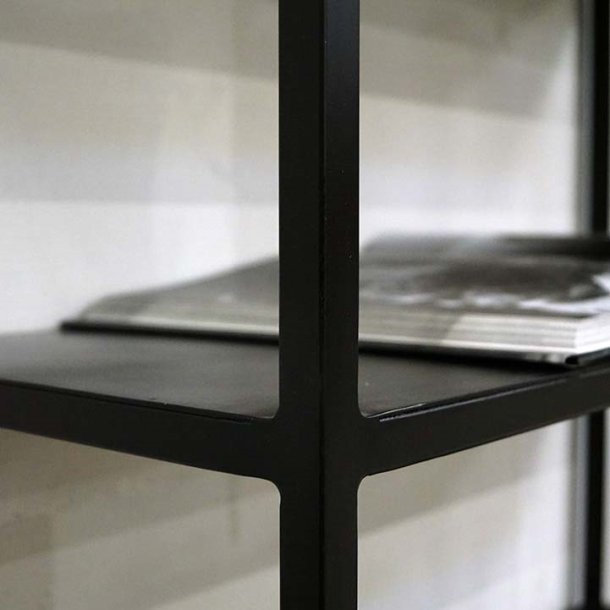 Seattle -patineret reol i sort metal, model large