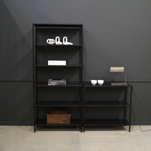 Seattle -patineret reol i sort metal, model large