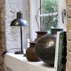 Walentin bordlampe i lakeret patineret jern