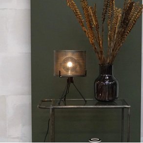 Kelly bordslampa i lackat patinerat jrn