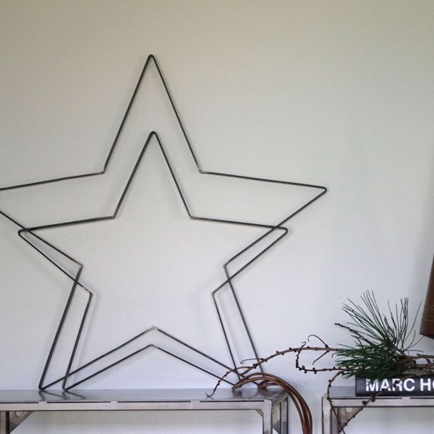 Stjerne i patineret metal - model Large