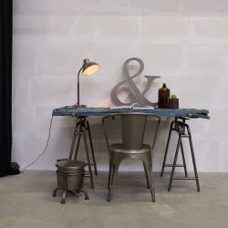 Walentin bordlampe i lakeret patineret jern