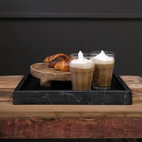 Marcos - 2 Bricka i svart marmor, 35 x 35 cm.