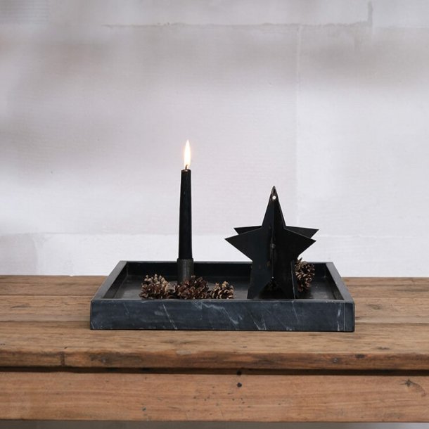 Marcos - 2 Bakker i sort marmor, 35 x 35 cm.