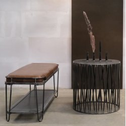 Reed -  Bnk i gte lder og patineret metal