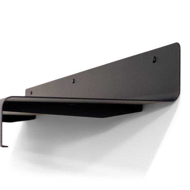 Say - Hattehylde i sort metal, bredde 120 cm.