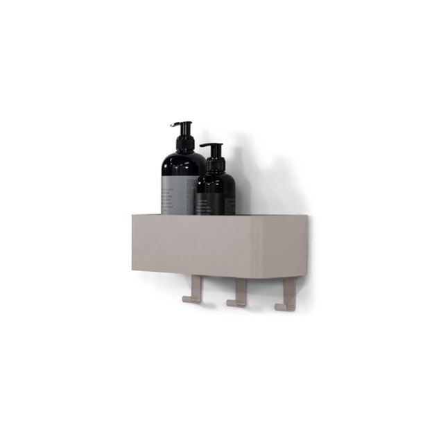 Maxi - Hylde, knage i silky taupe metal med 3 knager