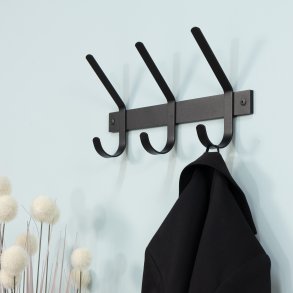 Gancho - Kroklist med tre krokar i svart metall