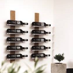 Vino - Vinreol til fem flasker i slebet st�l og seks farver