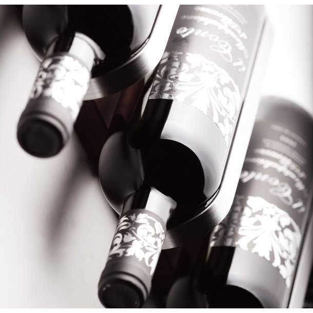 Vino - vinreol til ti flasker i slebet st�l og seks farver