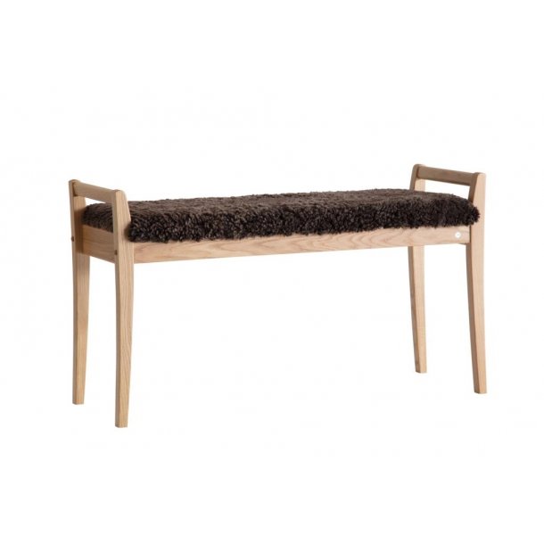 Meja - B�nk i lakeret eg med en bredde p� 98 cm