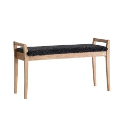 Meja - B�nk i lakeret eg med en bredde p� 98 cm