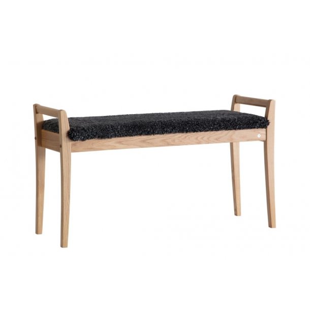Meja - B�nk i lakeret eg med en bredde p� 98 cm