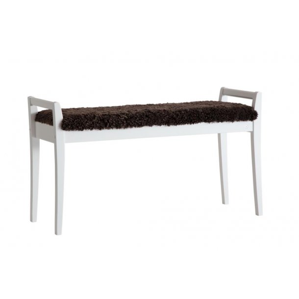 Meja - B�nk i hvidlakeret med en bredde p� 98 cm