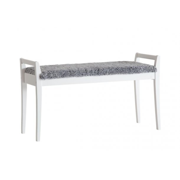 Meja - B�nk i hvidlakeret med en bredde p� 98 cm