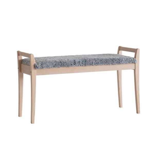 Meja - B�nk i hvidolieret eg med en bredde p� 98 cm