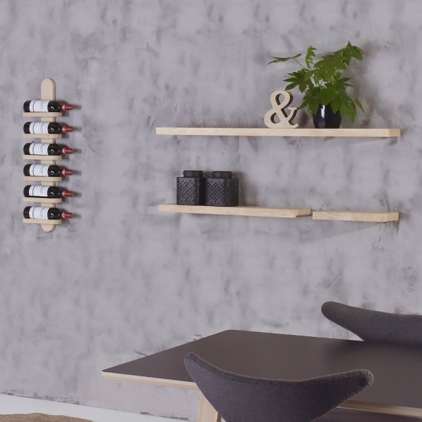 Milano - Vinreol til 6 flasker i hvid olieret eg