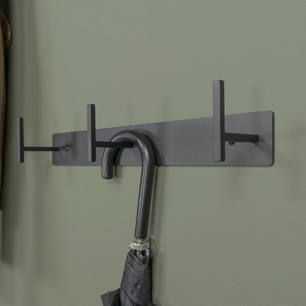 Zahara - Knagerkke med tre knager i sort metal