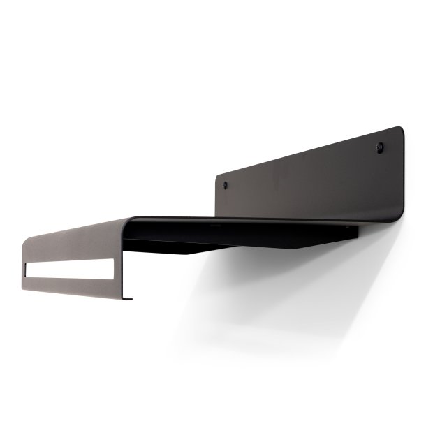 Say - Hattehylde i sort metal, bredde 78 cm.