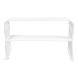 Vigas - Skohylla i vit metall, bredd 70 cm.