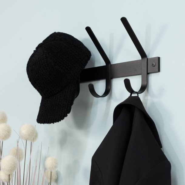 Gancho - Knagerkke med tre knager i sort metal