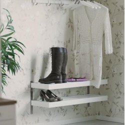 Hall - Dobbelt skohylde som v�gmodel med en bredde p� 80 cm